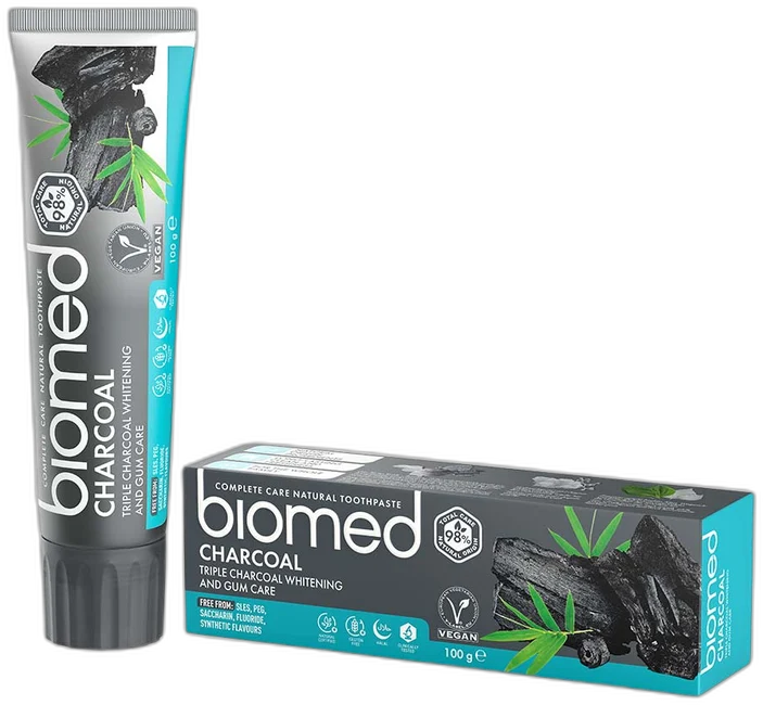 Biomed Charcoal Hydroxiapatit Tandkräm 100 g